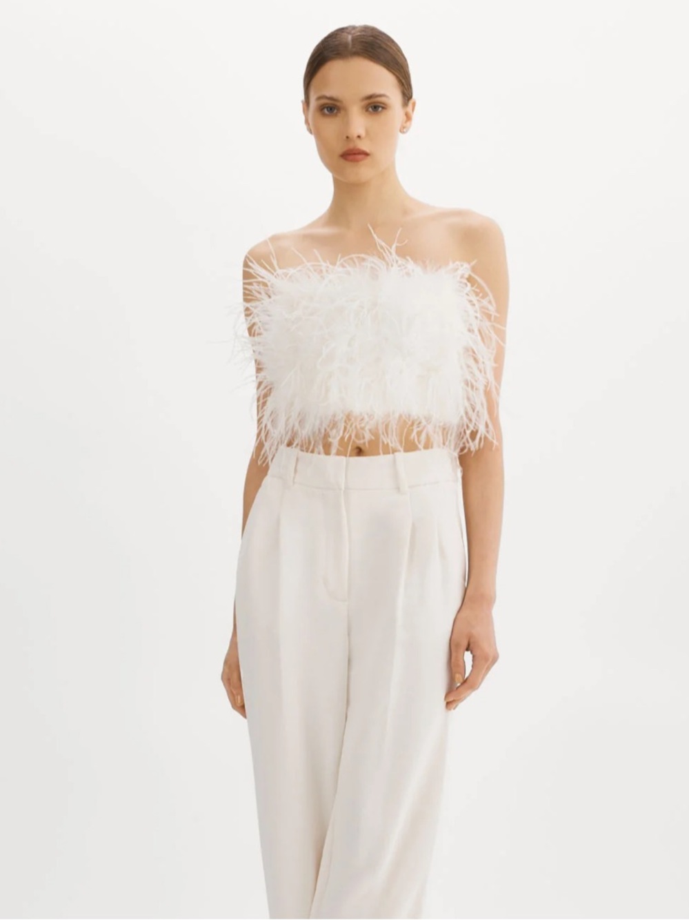 Zaina White Feather Bustier - Picture 9 of 11